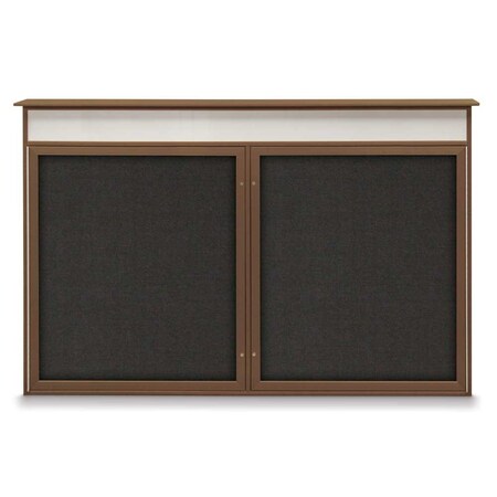 United Visual Products Open Faced Traditional Corkboard, 96x48" UV647A-BRONZE-BLACK
